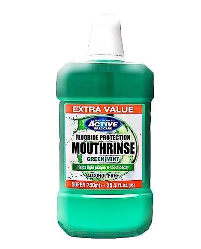 ACTIVE Płyn do płukania jamy ustnej GREEN MINT z fluorem - 750 ml zdjęcie