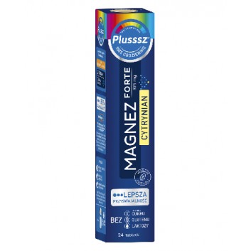 Plusssz Magnez Forte Cytrynian smak pomarańcza-marakuja 24 tabletek musujących