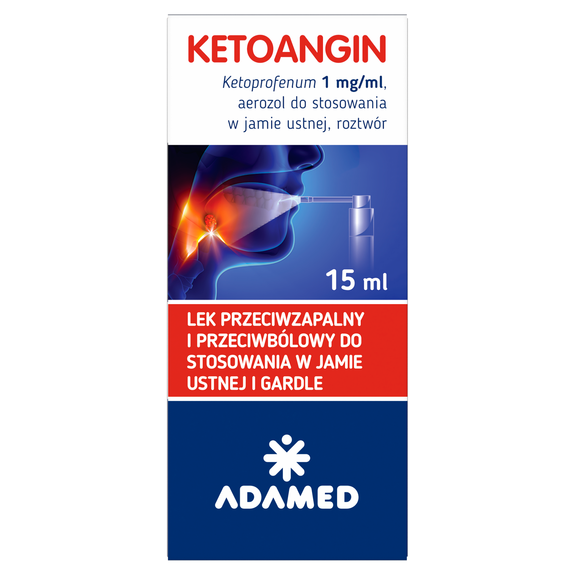 Ketoangin 1mg/ml, aerozol do stosowania w jamie ustnej, 15 ml zdjęcie