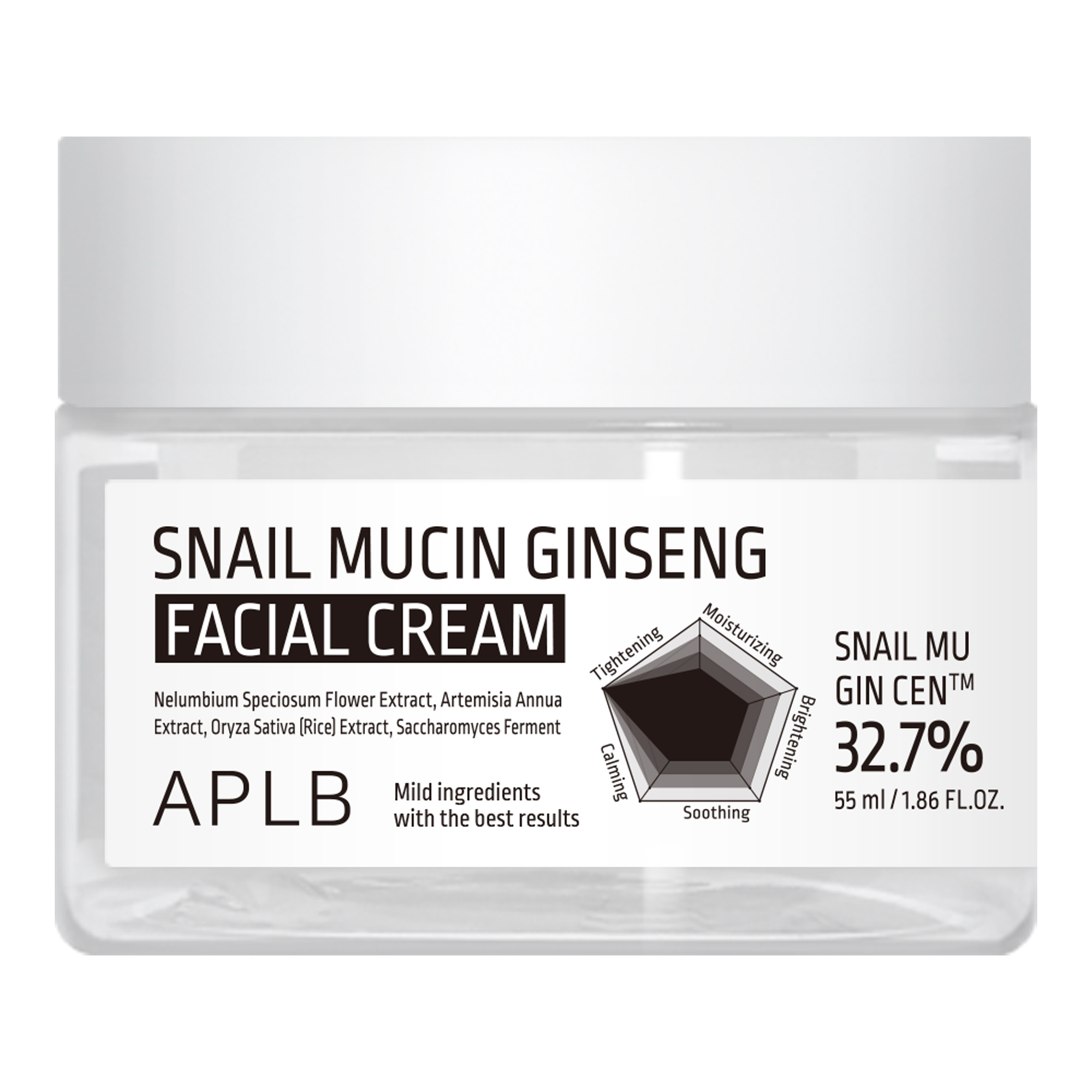 APLB Snail Mucin Ginseng Facial Cream Krem regenerujący do twarzy ze śluzem ślimaka i żeń-szeniem, 55 ml zdjęcie