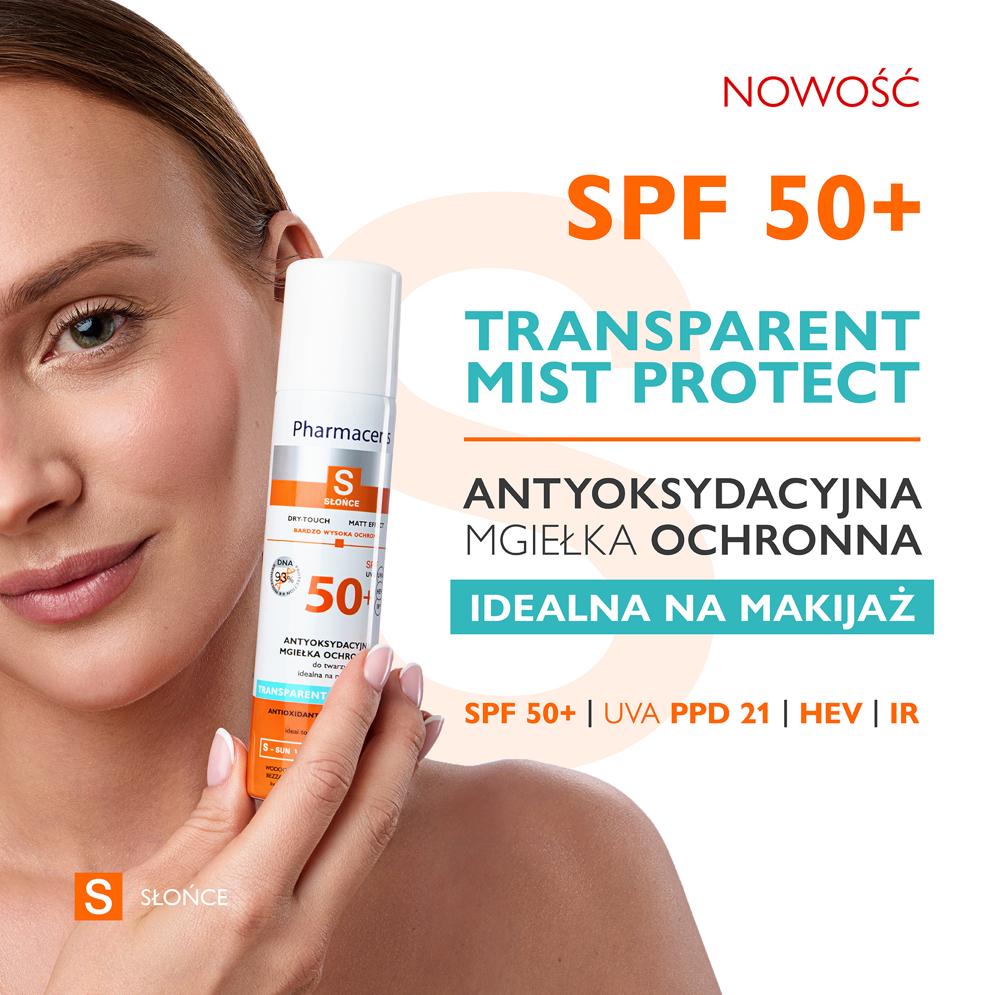 Pharmaceris S Invisible Efect Body, spray emulsja ochronna do ciała SPF 50+, 150 ml
