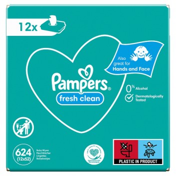 Pampers Fresh Clean chusteczki nawilżane dla niemowląt 12x 52 sztuki