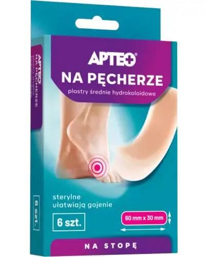 Apteo Na Pęcherze plastry średnie hydrokoloidowe 60x30mm, 6 sztuk zdjęcie