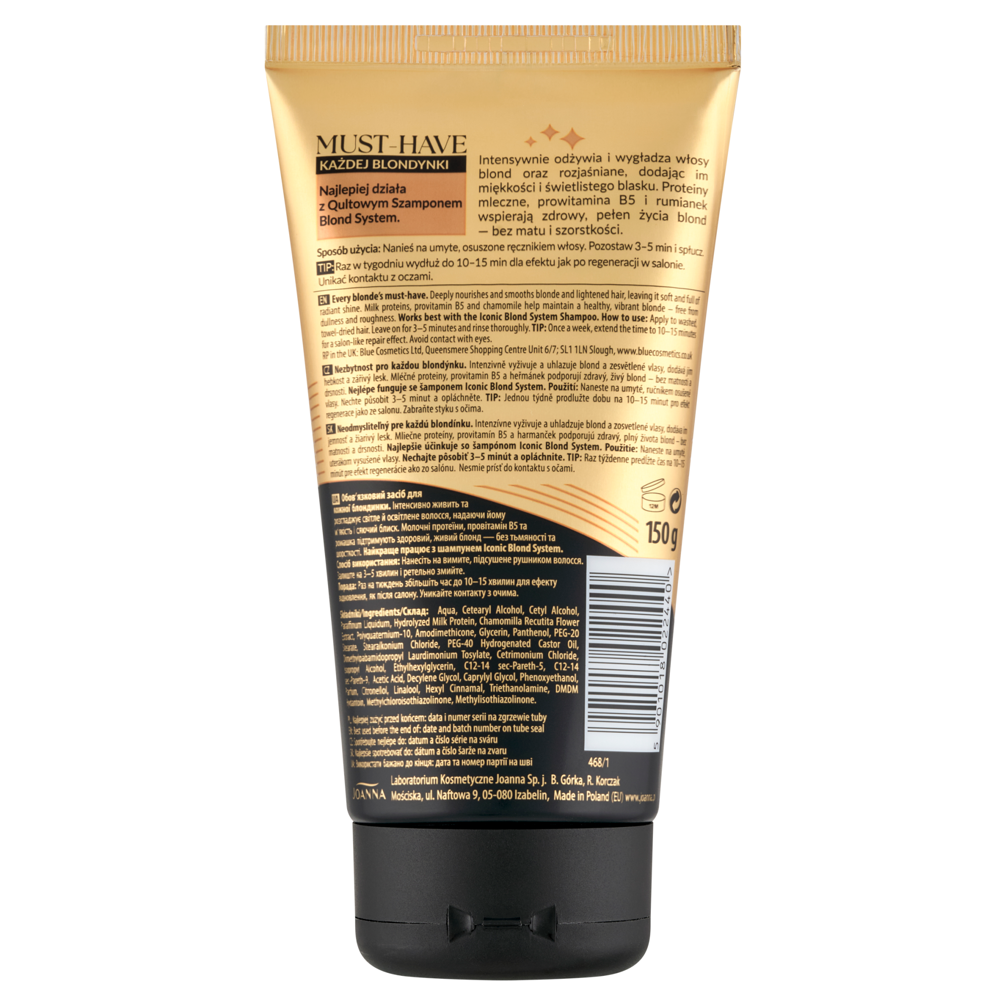 Joanna Blond System Qultowa maska do włosów Blond i rozjaśnianych, 150 g  
