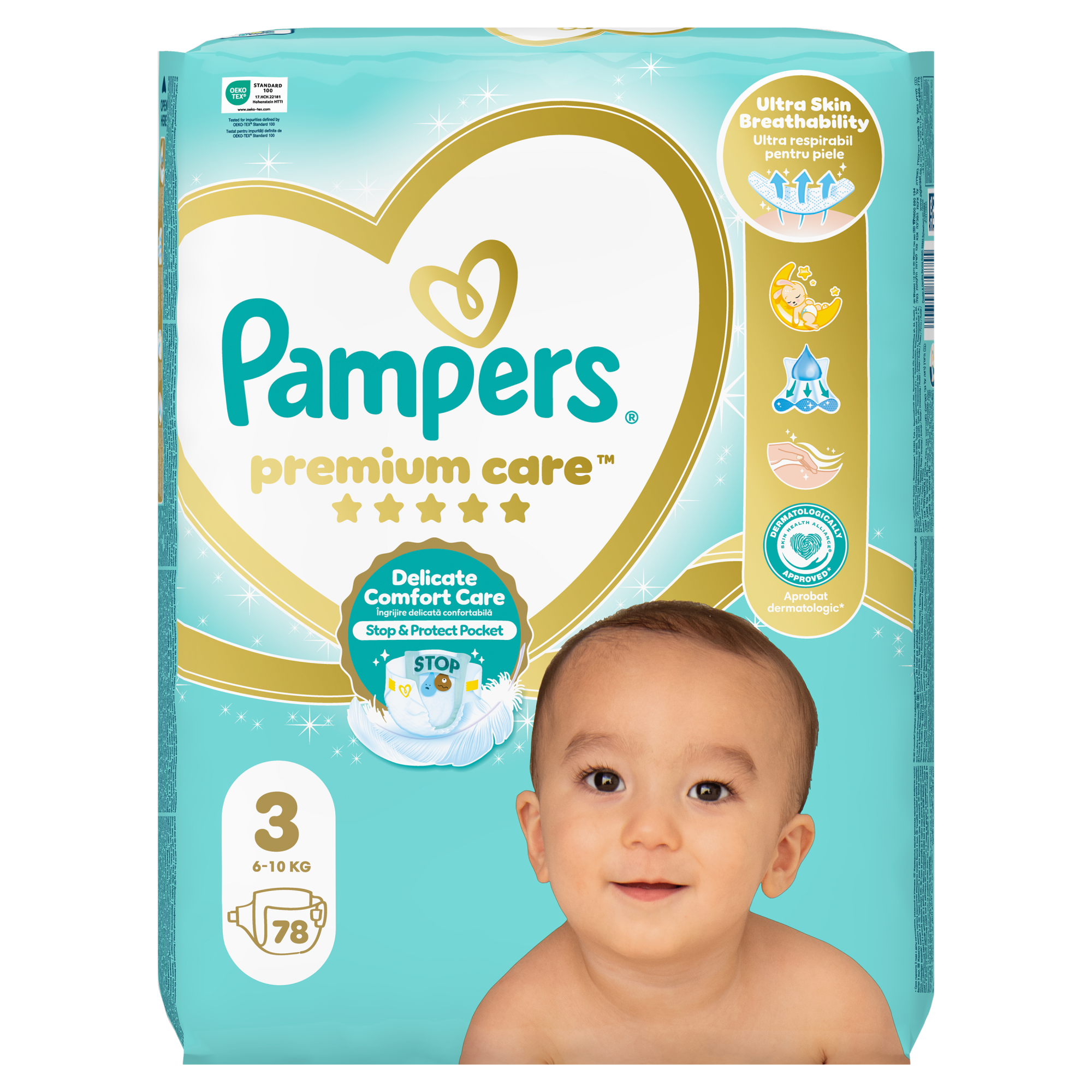 Pampers Premium Care pieluszki rozmiar 3, 6 kg - 10 kg, 78 sztuk zdjęcie
