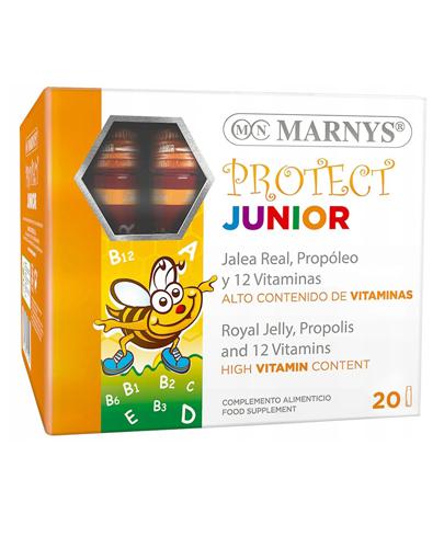Marnys Protect Junior Mleczko pszczele propolis i 12 witamin, 20 fiolek cena, właściwości, dawkowanie zdjęcie