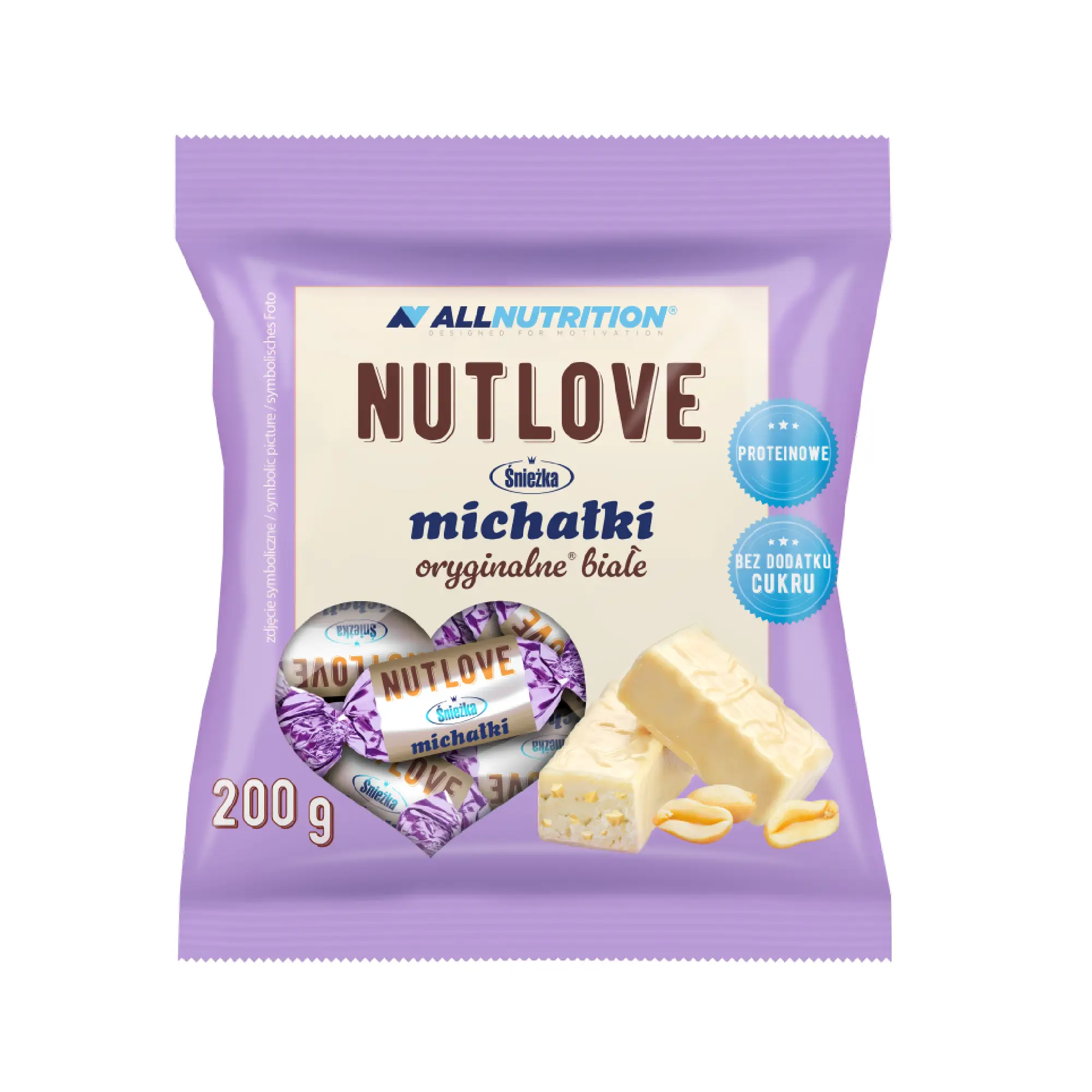 Allnutrition Nutlove Śnieżka Michałki Białe Oryginalne, 200 g zdjęcie