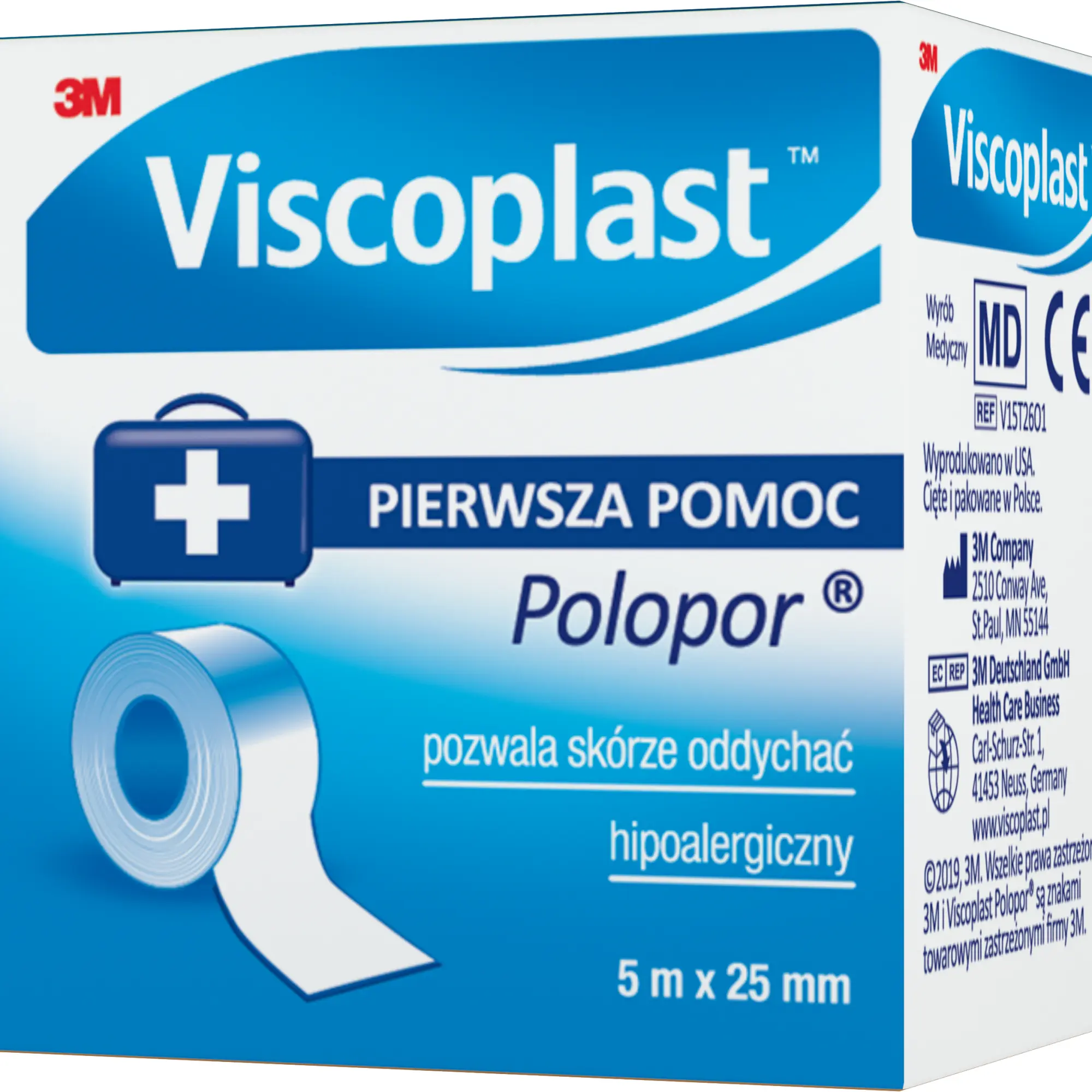 VIscoplast Pierwsza pomoc Polopor przylepiec włókninowy  5m x 25mm 1 sztuka