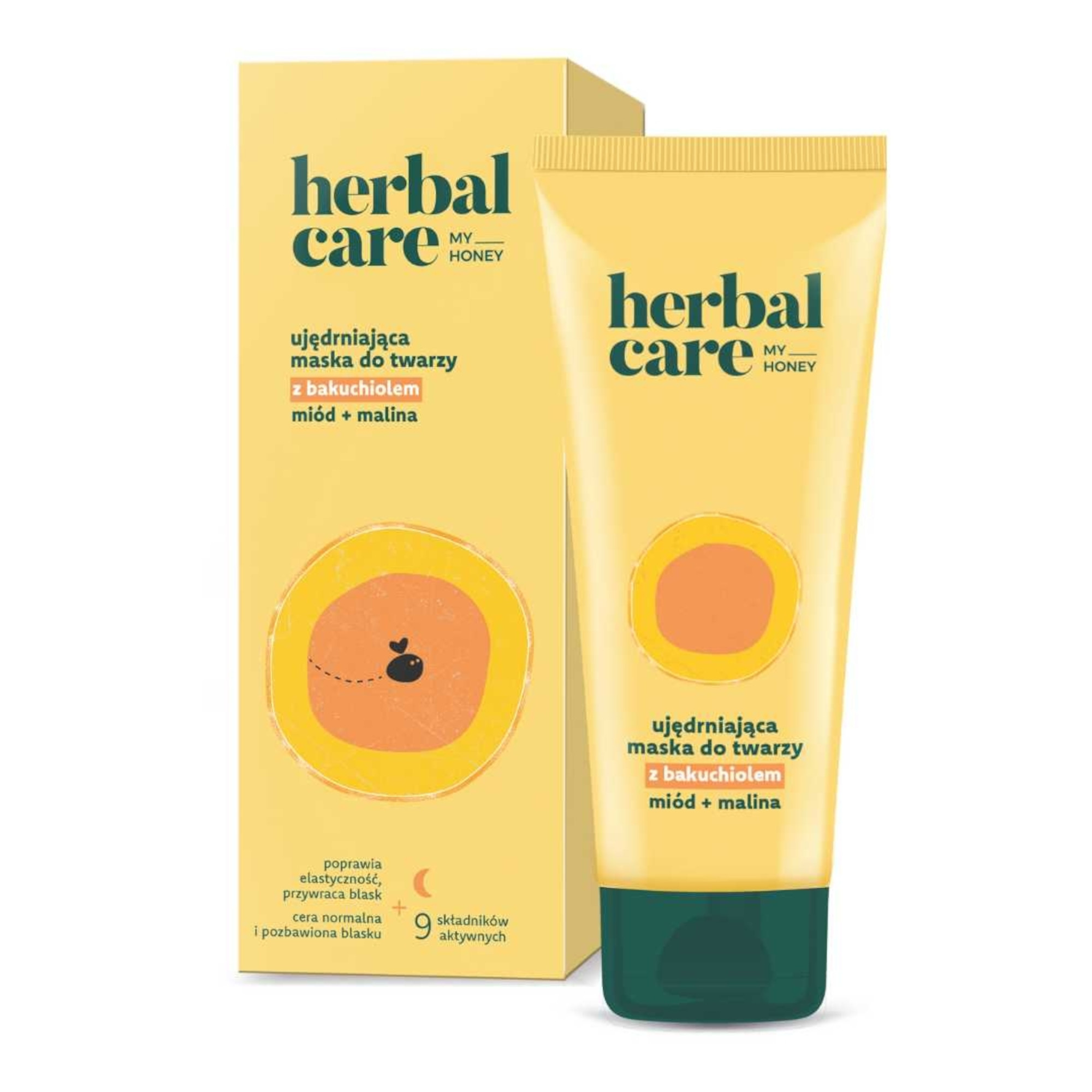 Herbal Care my honey Ujędrniająca maska do twarzy z bakuchiolem: miód + malina, 50 ml zdjęcie