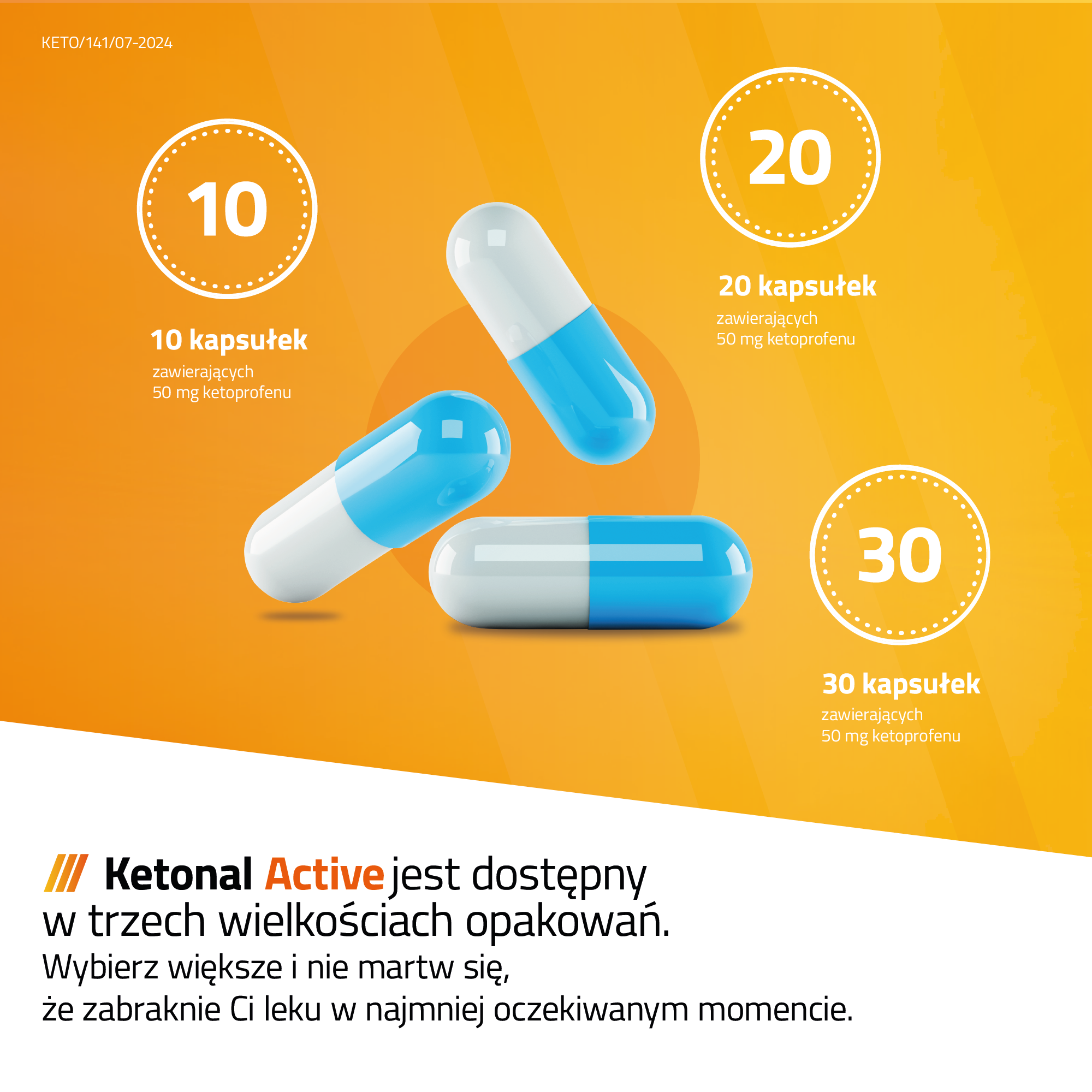 Ketonal Active 50 mg 30 kapsułek twardych