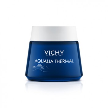 VICHY AQUALIA THERMAL SPA Nawilżający i regenerujący żel-krem przeciw objawom zmęczenia na noc - 75 ml