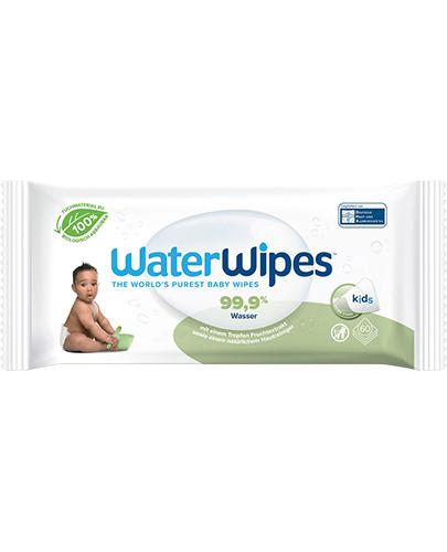 WaterWipes Kids Chusteczki nawilżane 99,9% wody, kropla ekstraktu owocowego i wyciągu z orzechów mydlanych 100% biodegradowalne - 60 sztuk zdjęcie