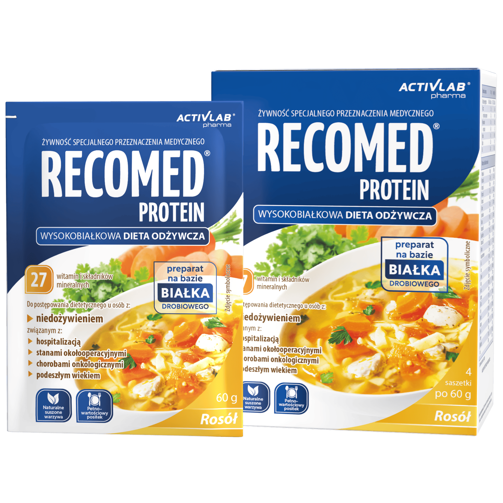 RecoMed Protein Rosół, 4 saszetki x 60 g