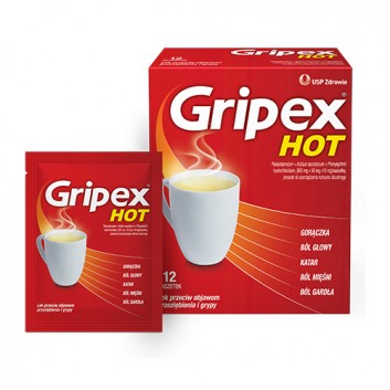 Gripex Hot 650 mg + 50 mg + 10 mg 12 saszetek