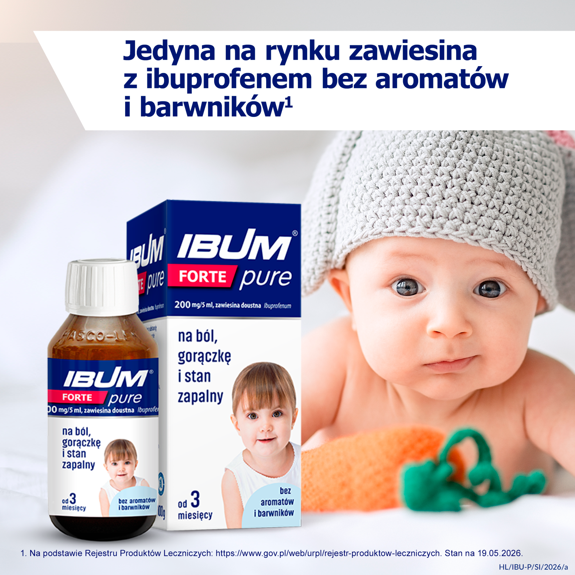 Ibum Forte Pure, 200 mg/5 ml, zawiesina bez aromatów i barwników, 100 ml