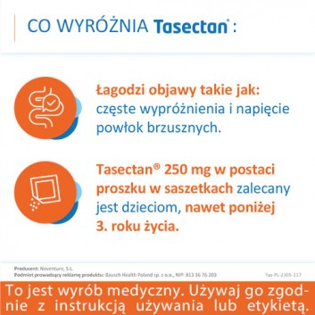 Tasectan 250mg proszek do stosowania u dzieci 20 saszetek
