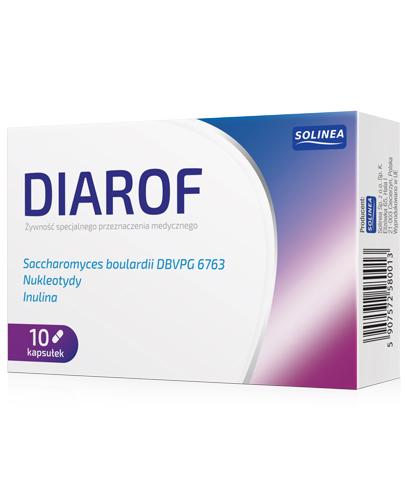 DIAROF - 10 kaps. - wspomagająco przy biegunce, zatruciu cena, stosowanie, opinie  zdjęcie