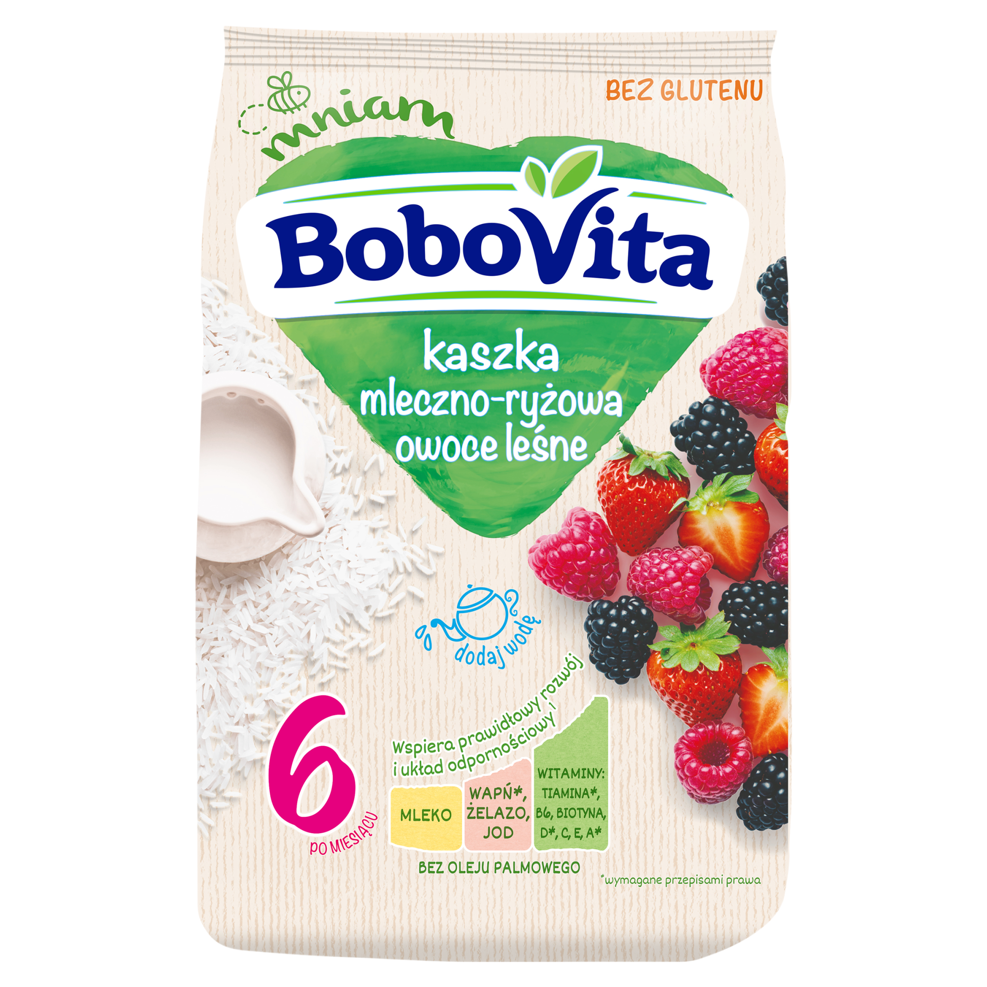 BOBOVITA Kaszka mleczno-ryżowa o smaku owoców leśnych po 6 m-cu - 230 g zdjęcie