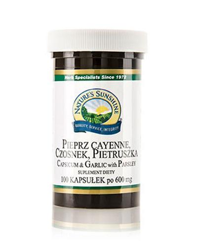 Nature's Sunshine Pieprz cayenne, czosnek, pietruszka 600 mg, 100 kapsułek zdjęcie