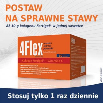 4 Flex kolagen nowej generacji z witaminą C o smaku czarnej porzeczki 30 saszetek