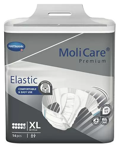 Hartmann MoliCare Premium Elastic pieluchomajtki 10 kropli rozmiar XL 14 sztuk zdjęcie