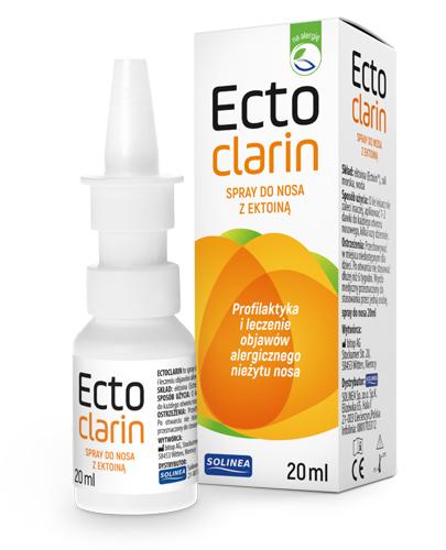 ECTOCLARIN Spray do nosa z ektoiną - 20 ml - łagodzi objawy alergii - cena, ulotka, właściwości zdjęcie