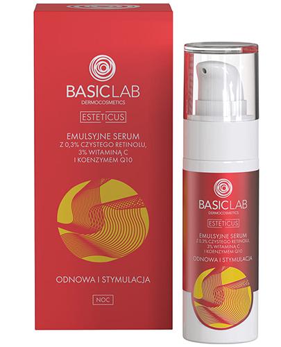 Basiclab Esteticus Emulsyjne Serum z 0,3 % czystego retinolu 3 % wit. C i koenzymem Q10 na noc, 30 ml zdjęcie