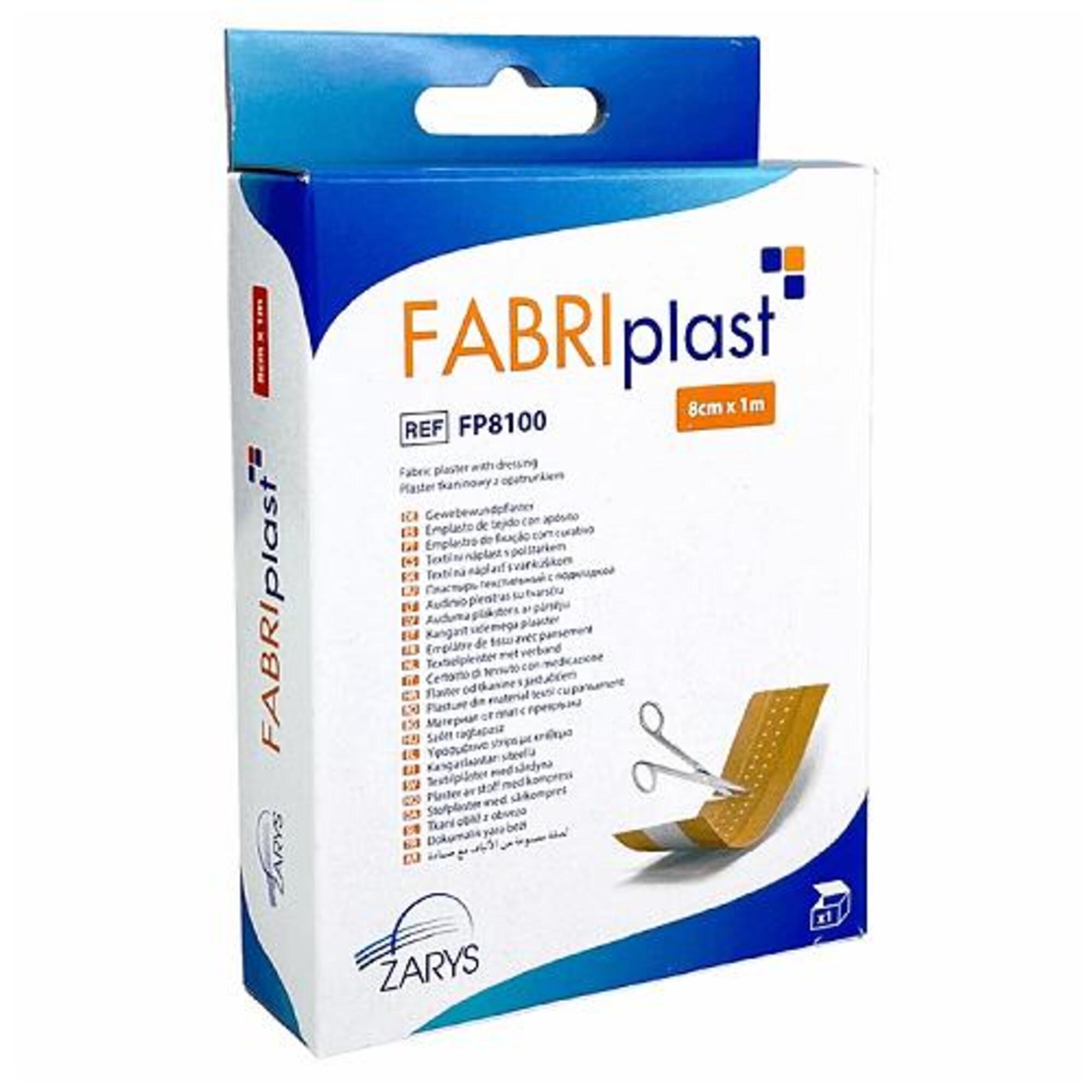Fabriplast, plaster tkaninowy z opatrunkiem, 8 cmx1 m, 1 szt zdjęcie