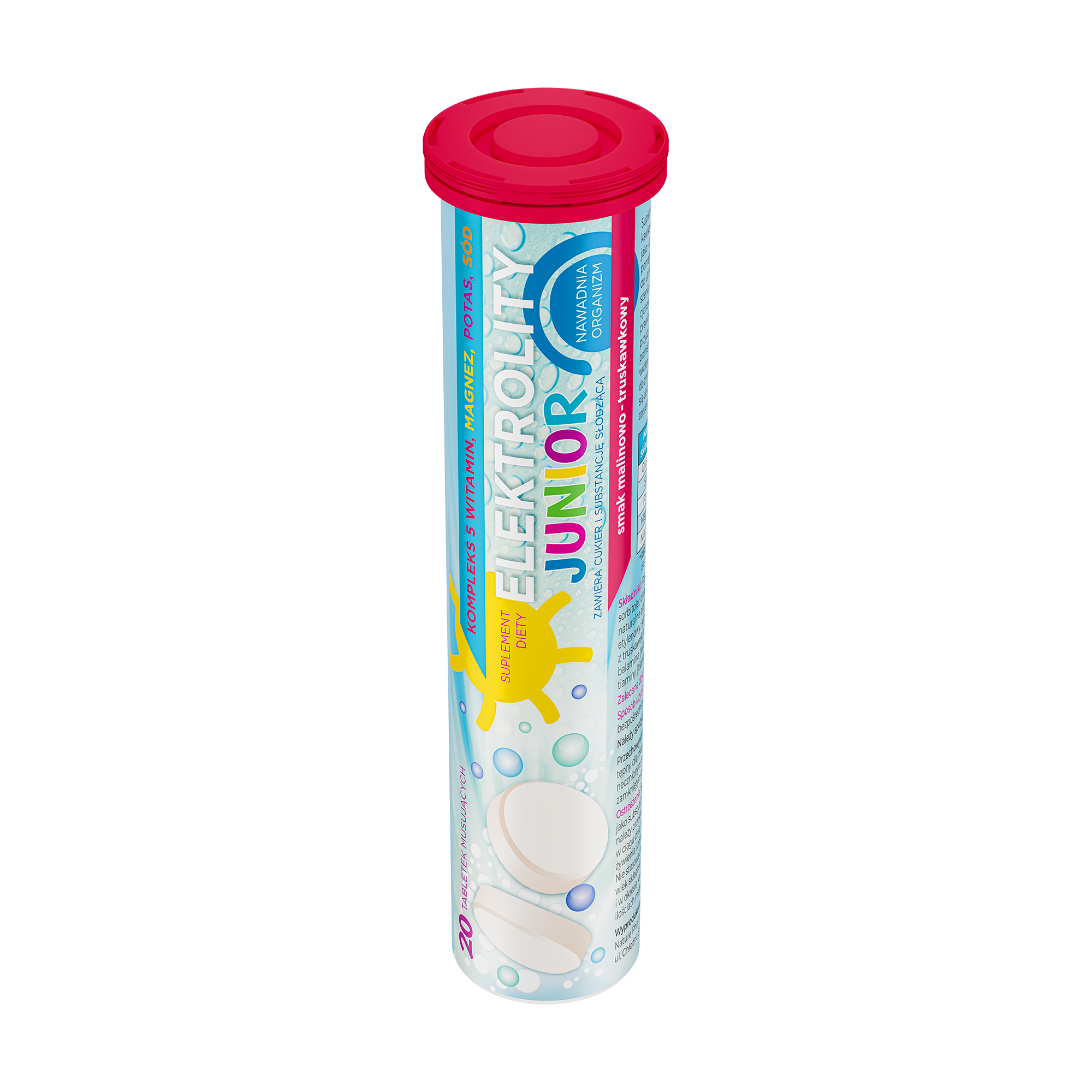 Elektrolity Junior, tabletki musujące, 2 x 20 sztuk