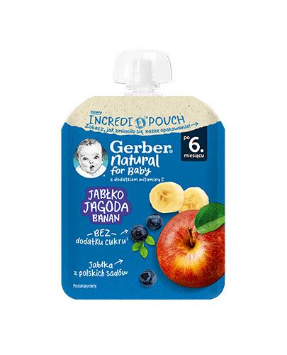 Gerber Natural For Baby Deserek jabłko-jagoda-banan po 6. miesiącu, 80 g zdjęcie