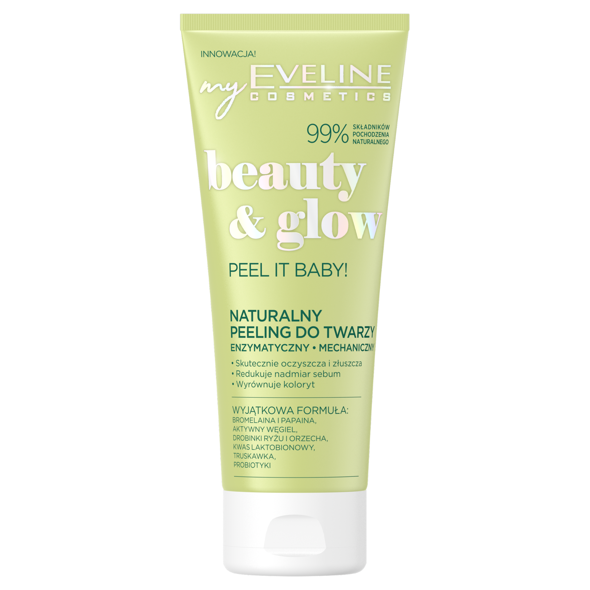 Eveline Beauty Glow naturalny peeling 2w1 enzymatyczny i mechaniczny, 75 ml zdjęcie