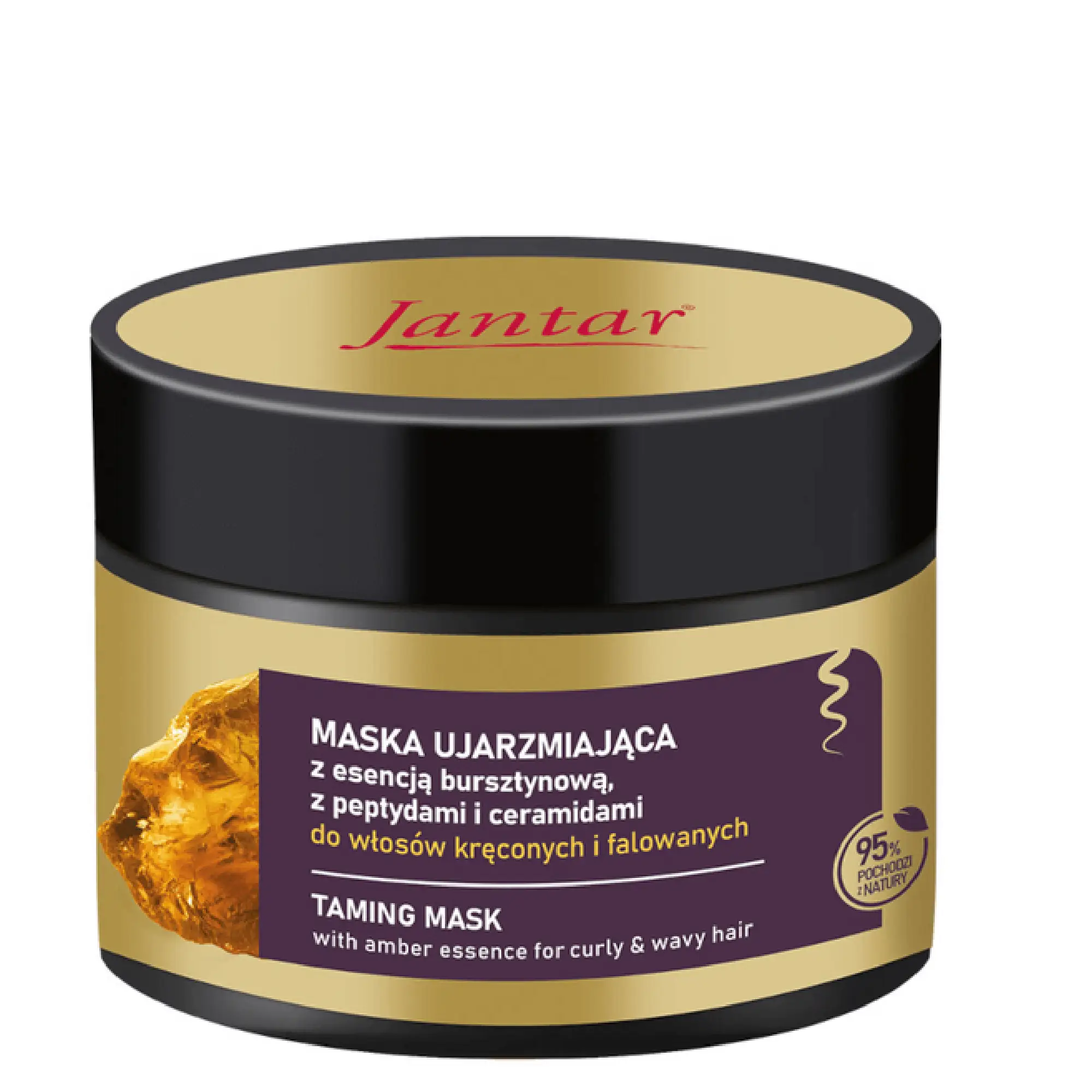 Jantar, Maska ujarzmiająca z esencją bursztynową, peptydami, ceramidami i olejem makadamia, 200 ml zdjęcie