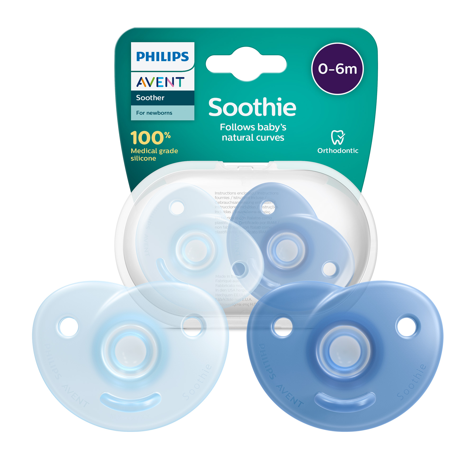 Avent Philips Soothie smoczek uspokajający 0-6 m 2 sztuki [SCF099/21] zdjęcie