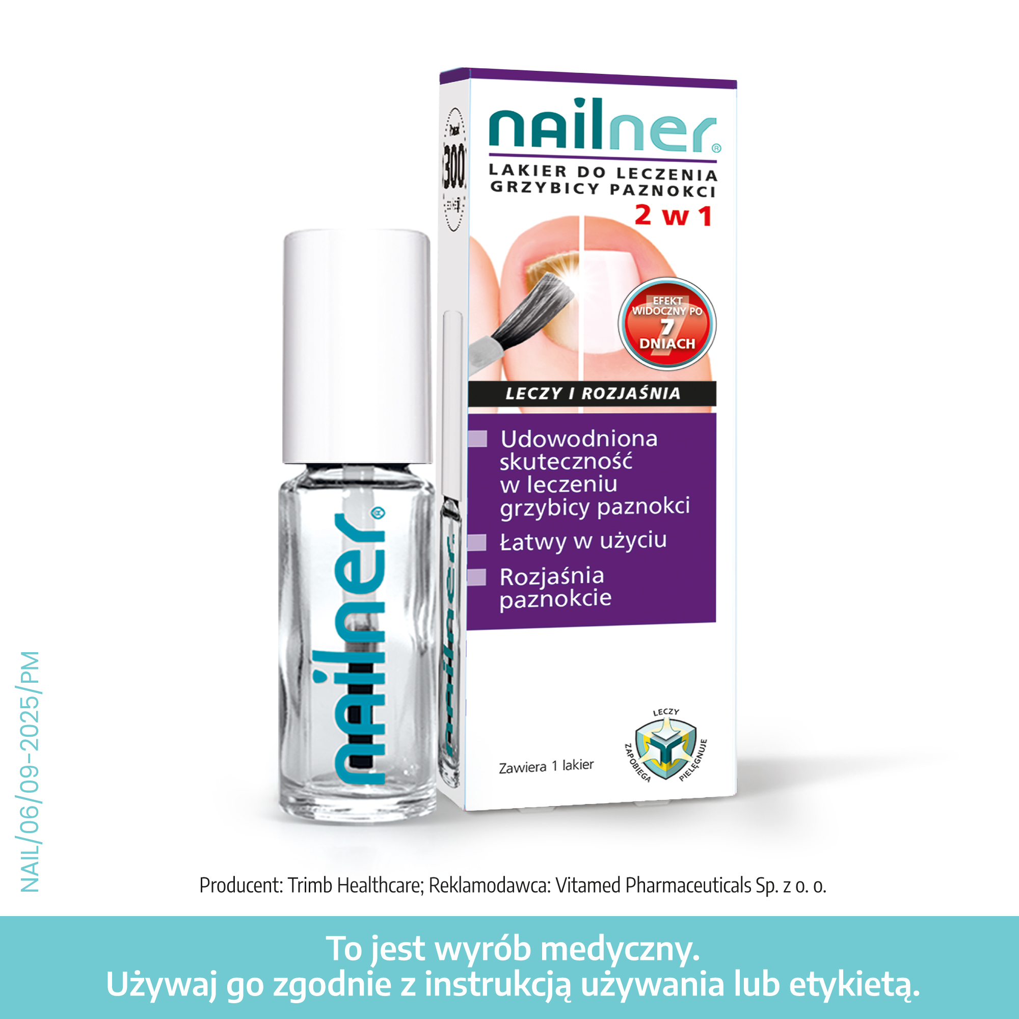 Nailner lakier do zwalczania grzybicy paznokci 2w1 5 ml