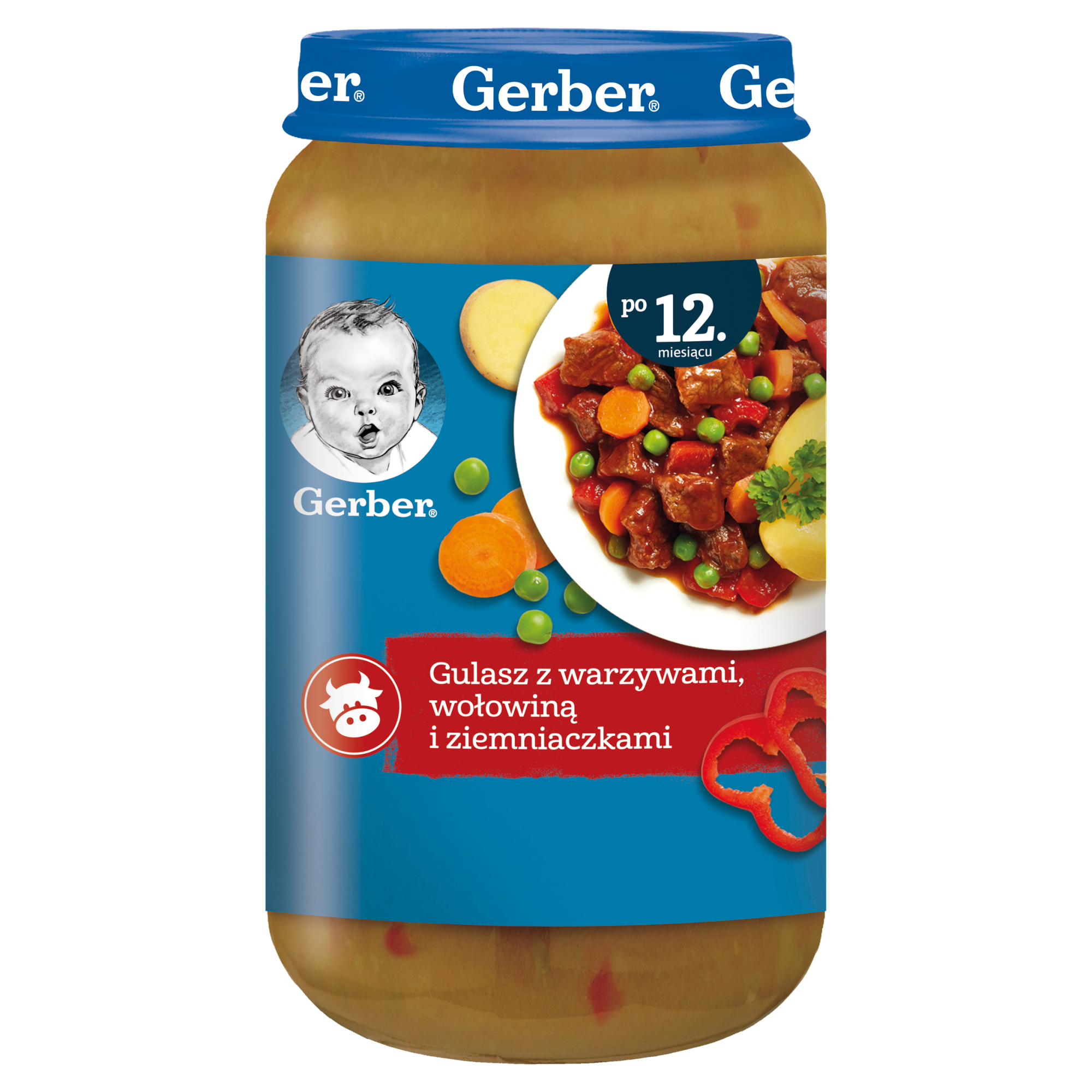 GERBER JUNIOR Obiadek gulasz z warzywami wołowiną i ziemniaczkami po 12 miesiącu - 250 g zdjęcie