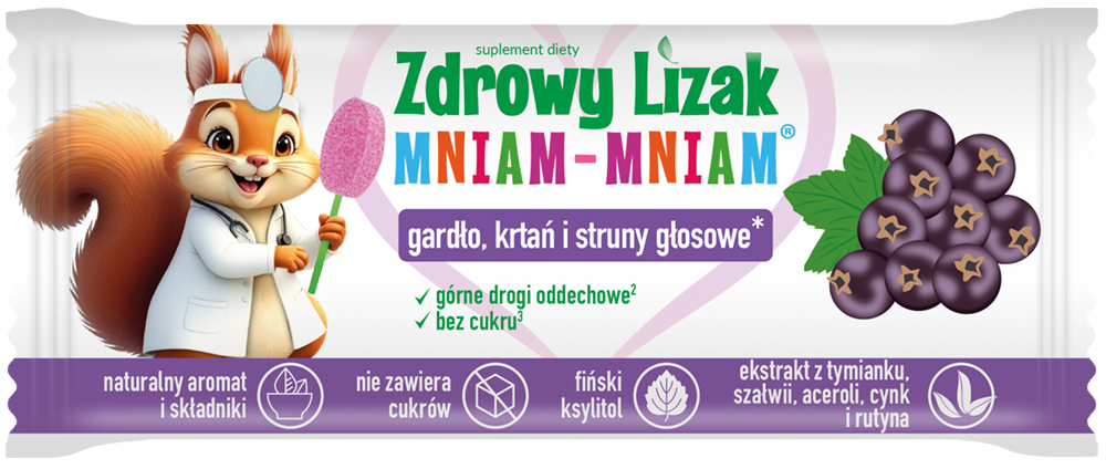 Zdrowy Lizak Mniam-Mniam gardło, krtań, struny głosowe 1 szt zdjęcie