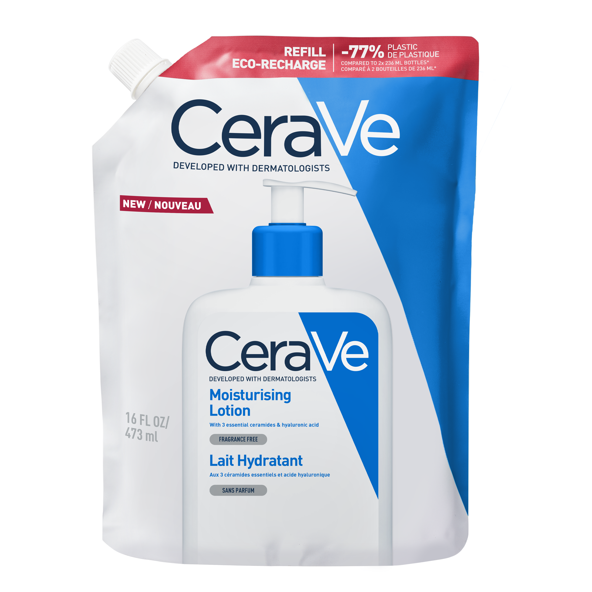 CeraVe, Nawilżająca emulsja do twarzy i ciała, opakowanie refillowe, 473 ml zdjęcie