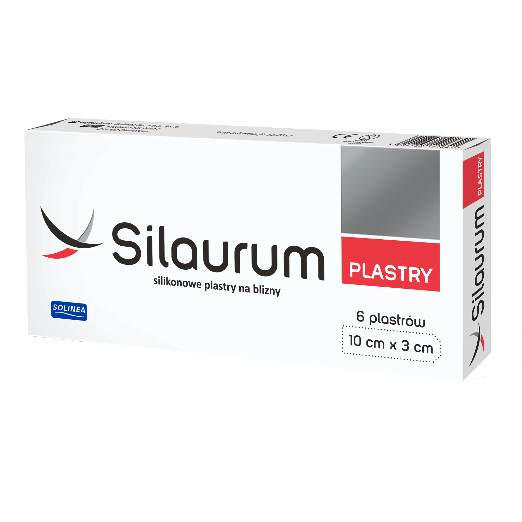 Silaurum silikonowe plastry na blizny 10cm x 3cm 6 sztuk zdjęcie