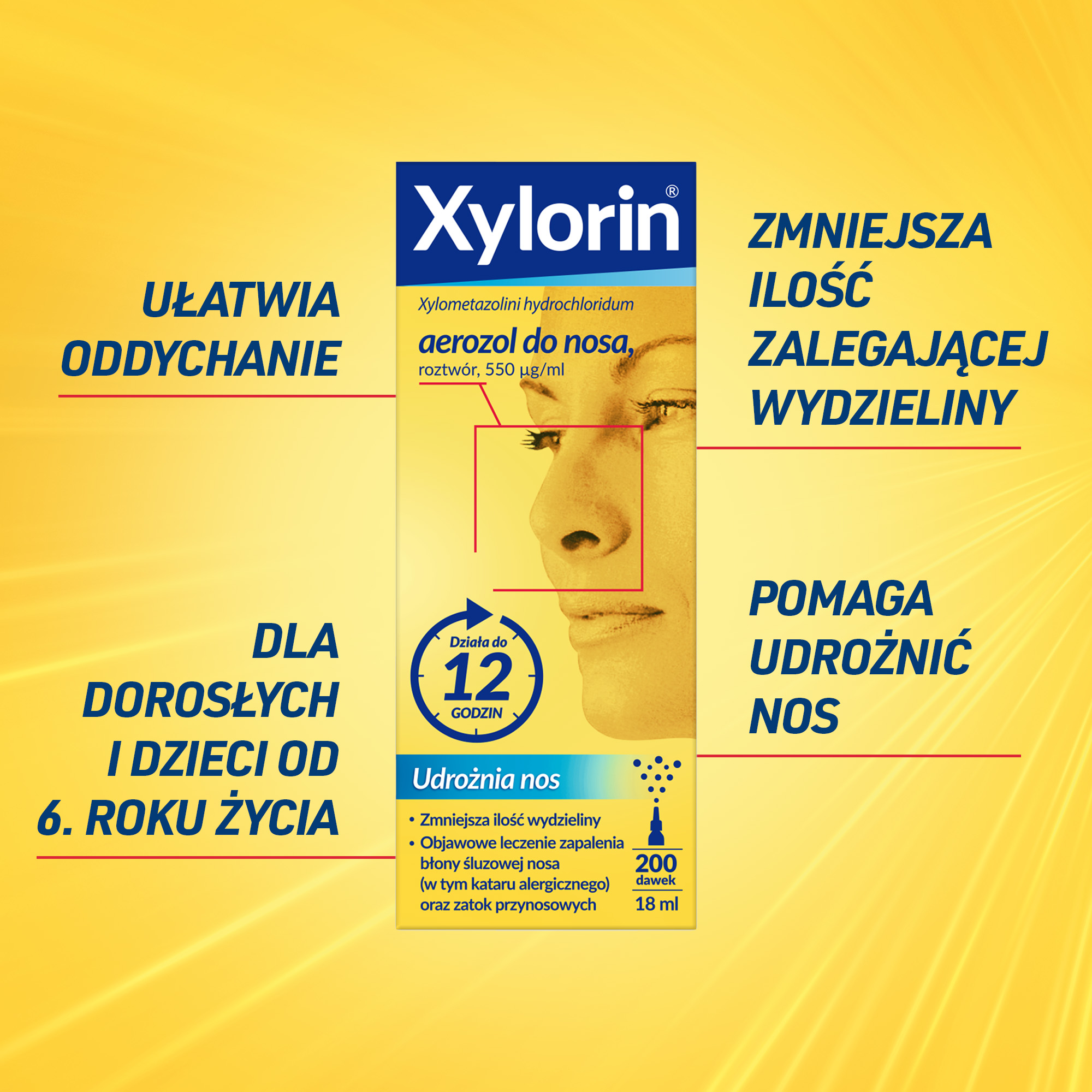 Xylorin 0,55 mg/ml aerozol do nosa 18 ml
