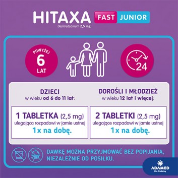 Hitaxa Fast Junior 2,5 mg 10 tabletek 