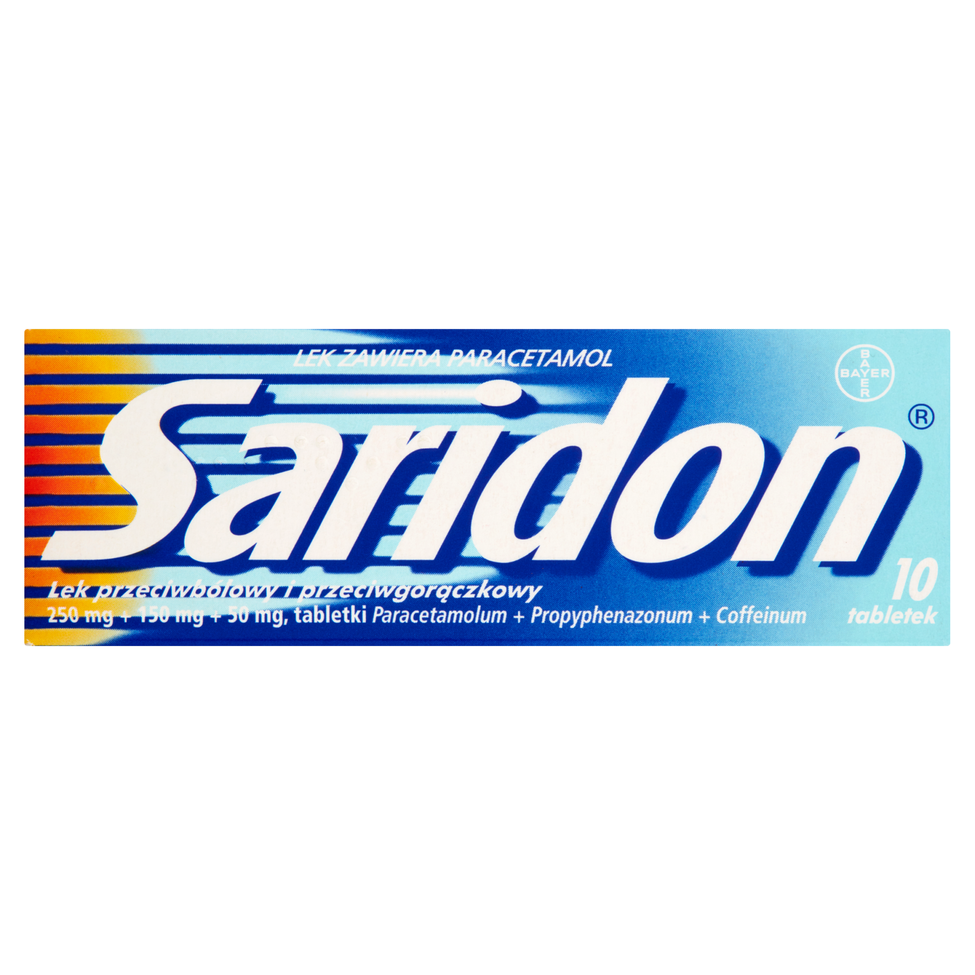 Saridon 250 mg + 150 mg + 50 mg 10 tabletek zdjęcie