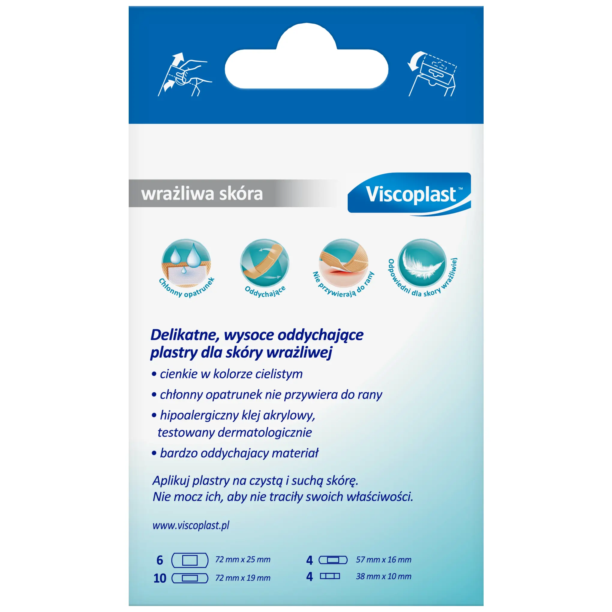 Viscoplast delikatne, wysoce oddychające plastry dla skóry wrażliwej 24 sztuki