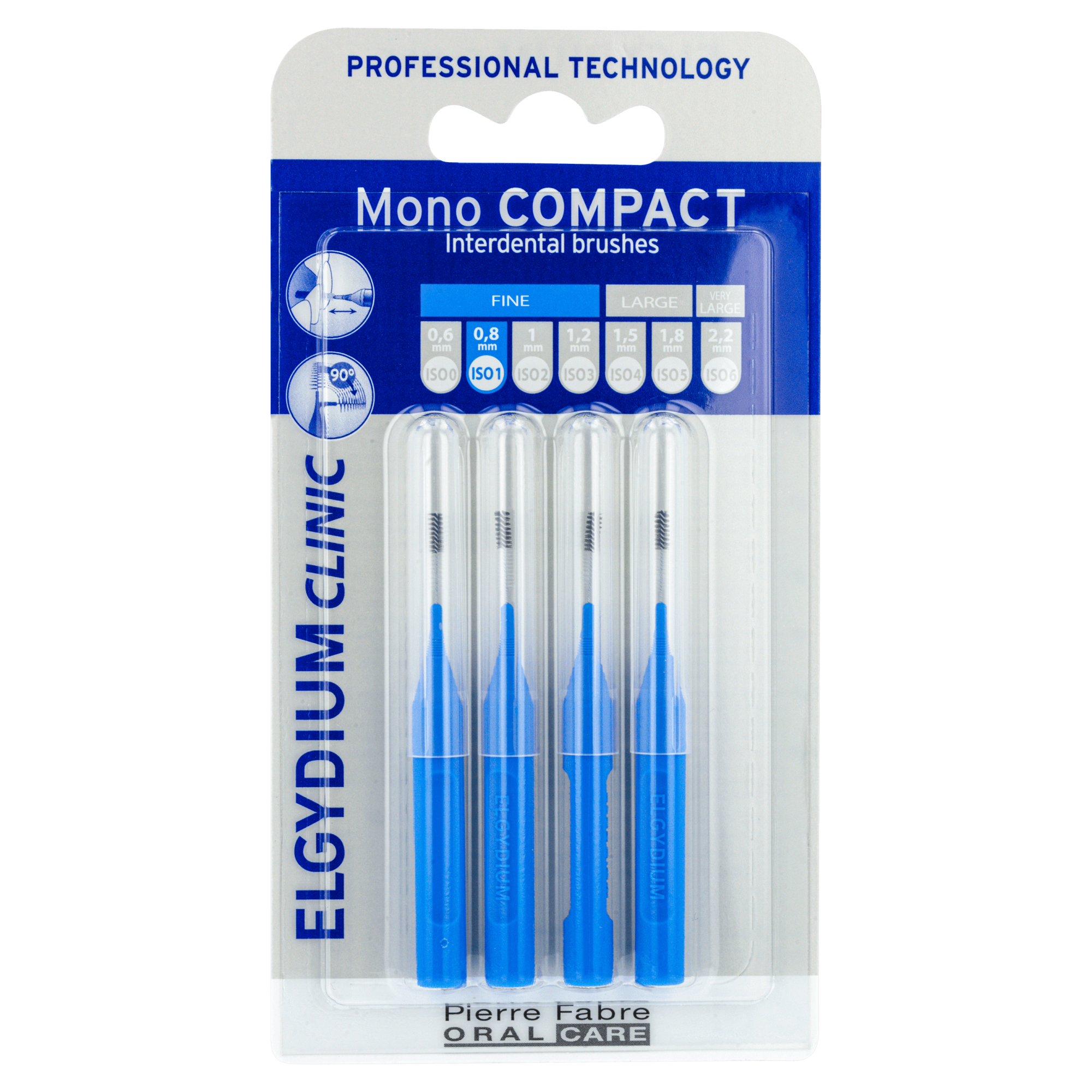 Elgydium Clinic Mono Compact Szczoteczki międzyzębowe 0,8 mm niebieskie - 4 szt. - cena, opinie, stosowanie  zdjęcie