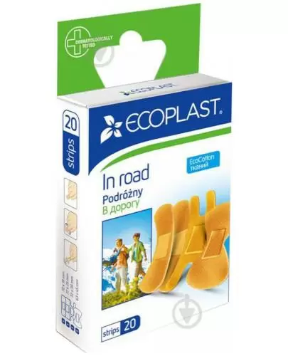 EcoPlast Podróżny zestaw plastrów medycznych bawełnianych 20 sztuk zdjęcie