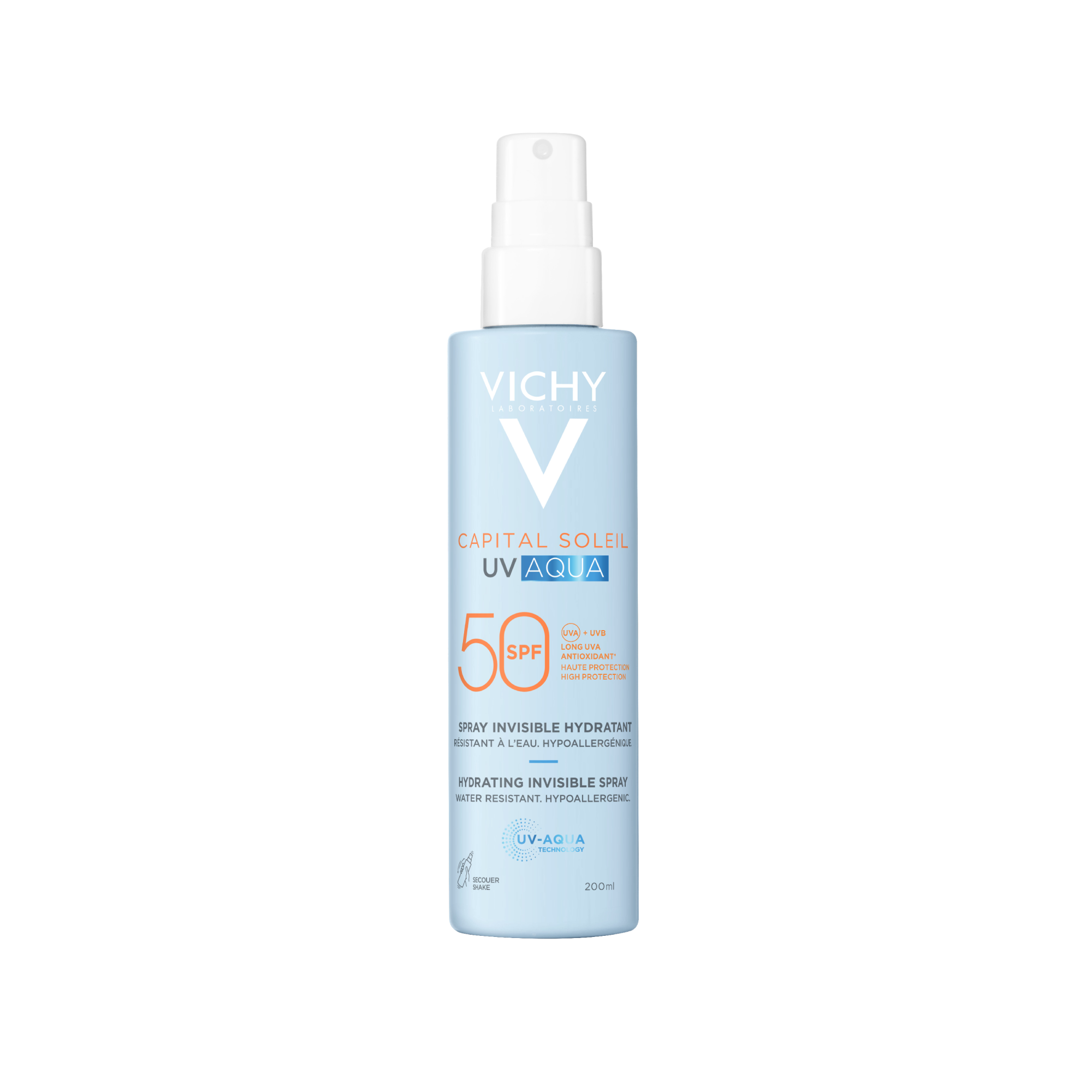 Vichy Capital Soleil UV-Aqua, spray ochronny do ciała SPF 50, 200 ml zdjęcie