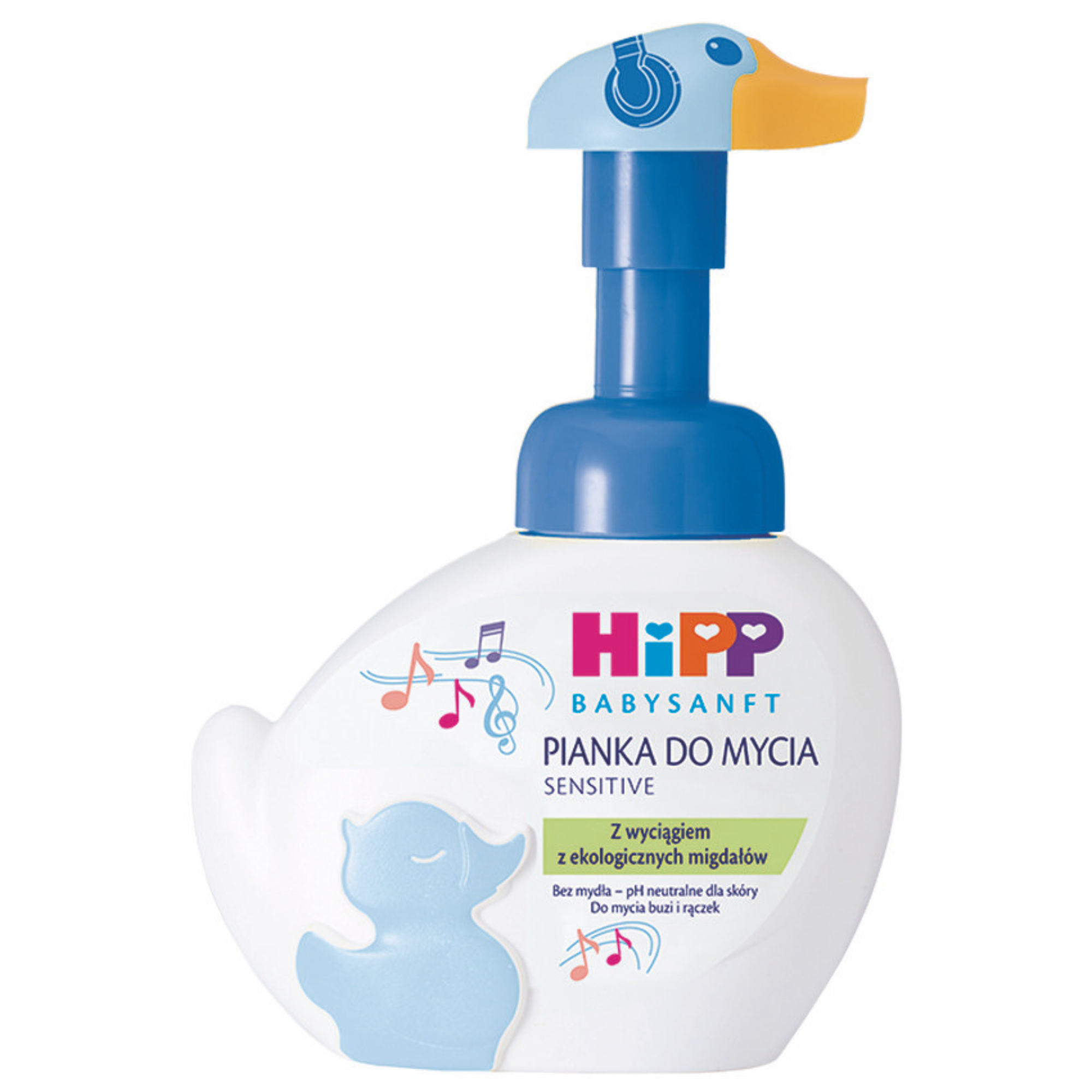 HiPP Babysanft, Pianka-Kaczuszka do mycia twarzy i rąk, od 1. dnia życia, Muzyk, 250 ml zdjęcie