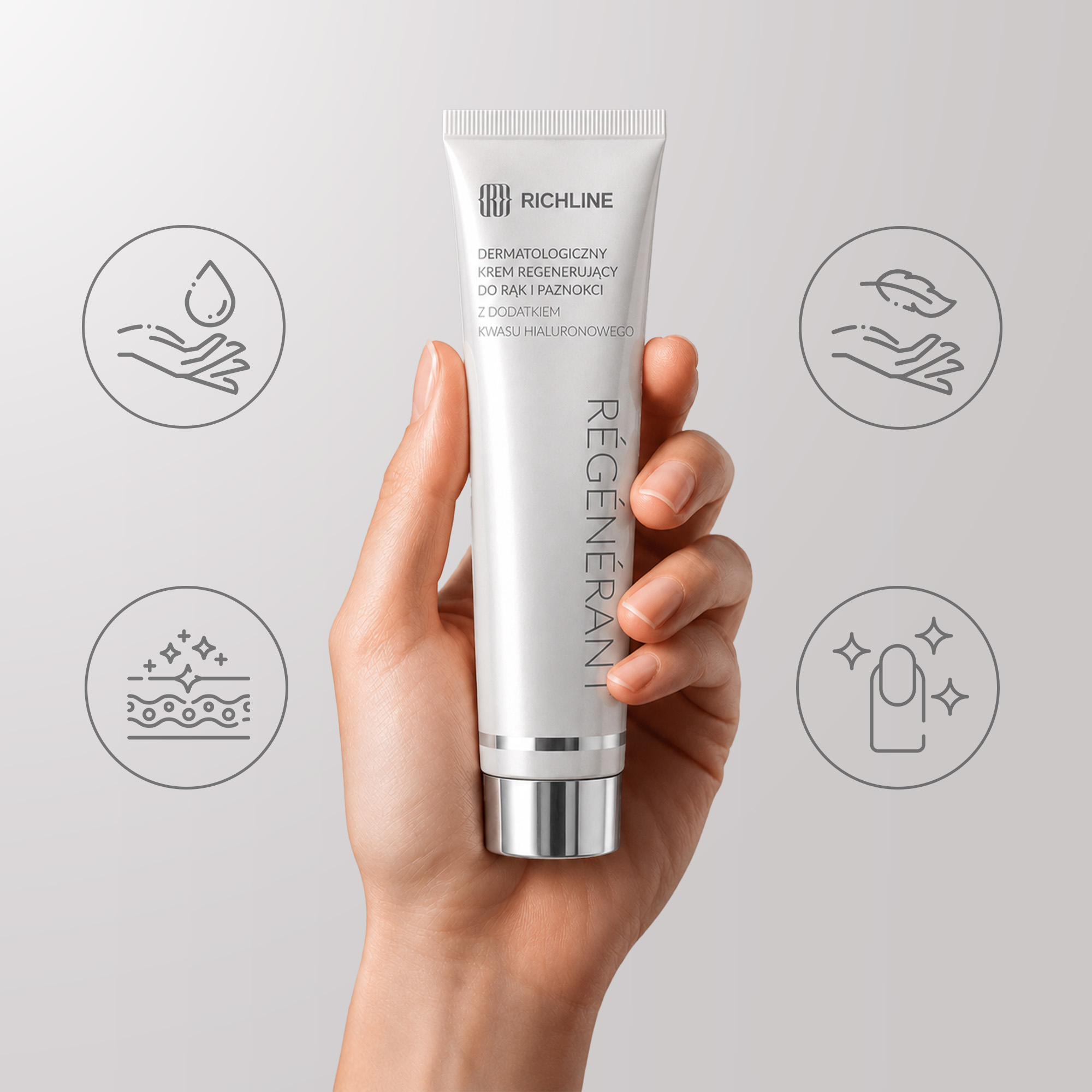 Richline Regenerant Dermatologiczny krem regenerujący do rąk i paznokci, 60 ml