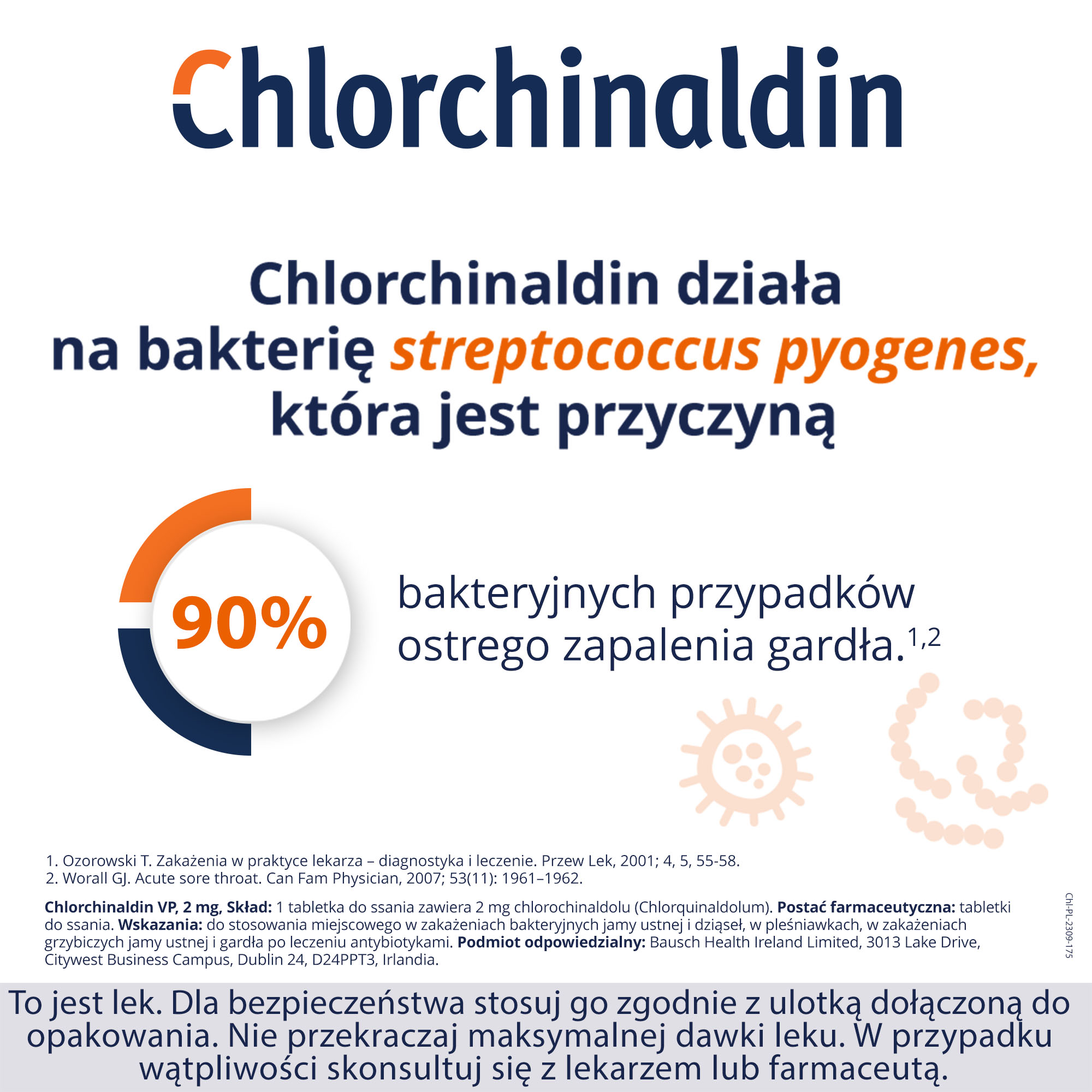 Chlorchinaldin VP, 2 mg, tabletki do ssania, 40 sztuk