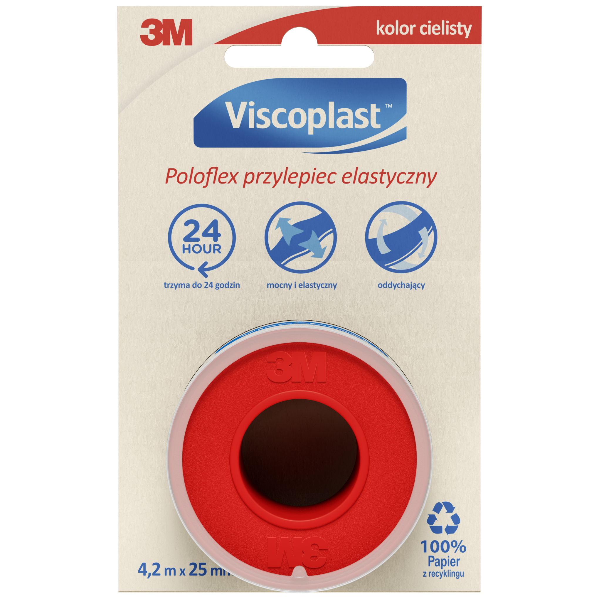 Viscoplast Poloflex przylepiec elastyczny 4,2 m x 25 mm 1 sztuka zdjęcie