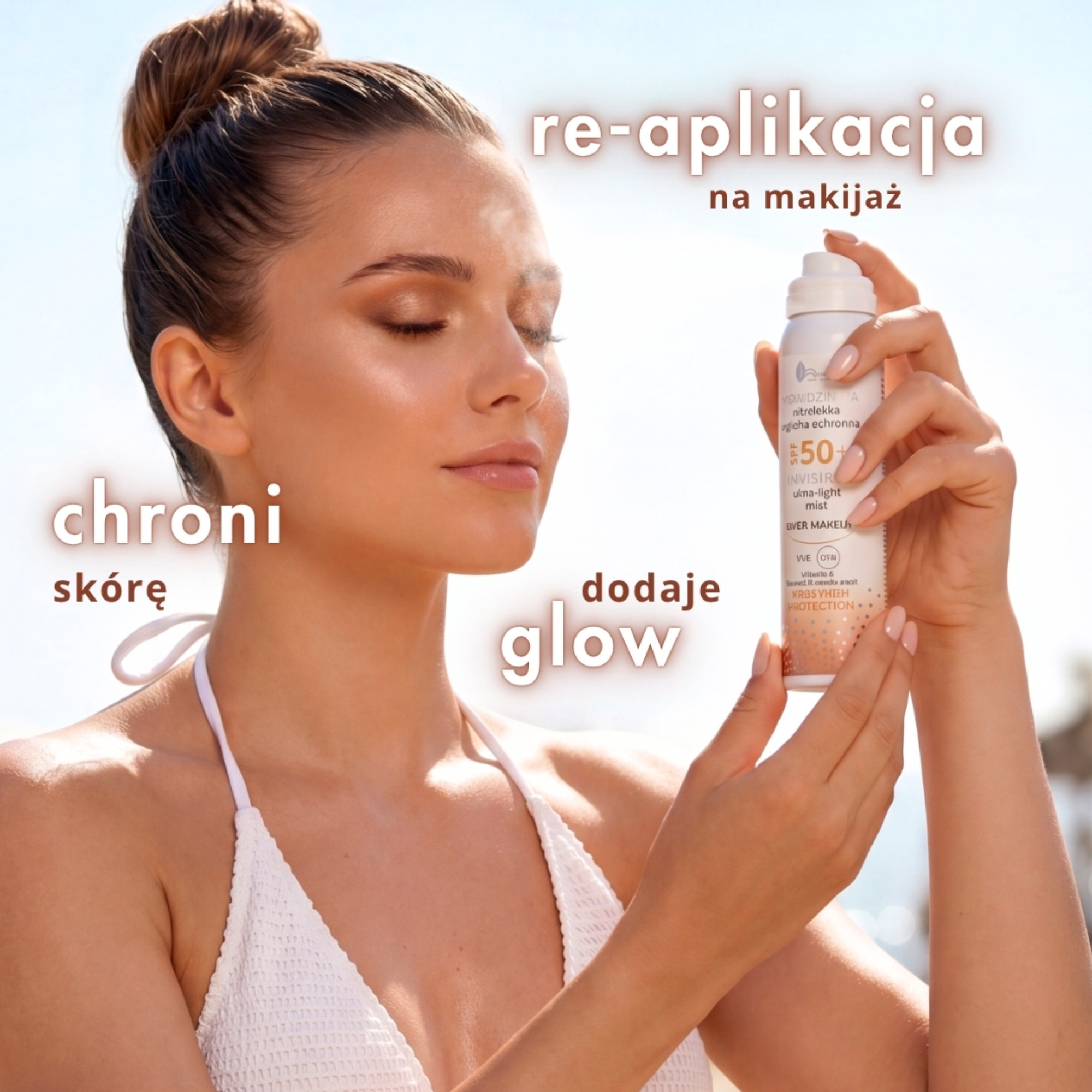 Ava, niewidzialna ultralekka mgiełka ochronna SPF 50+, 75 ml